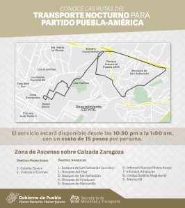 Dispone SMT autobuses para asistentes al partido Puebla-América
